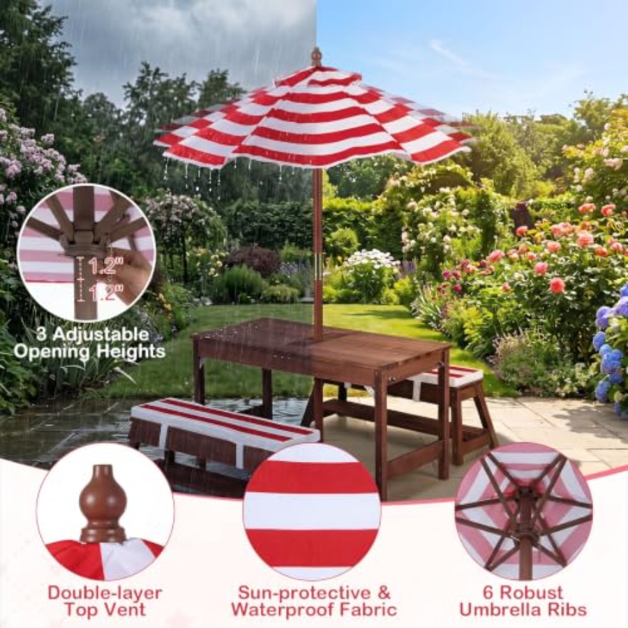 Kids Outdoor Umbrella For Table - Детский уличный стол для пикника на