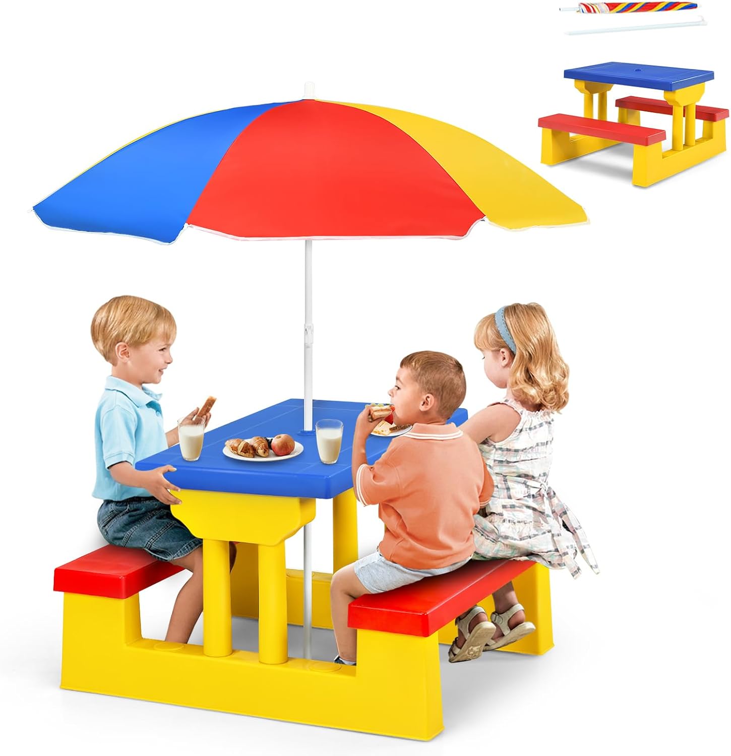 Kids Outdoor Umbrella For Table - Детский стол для пикника ARMILE, набор