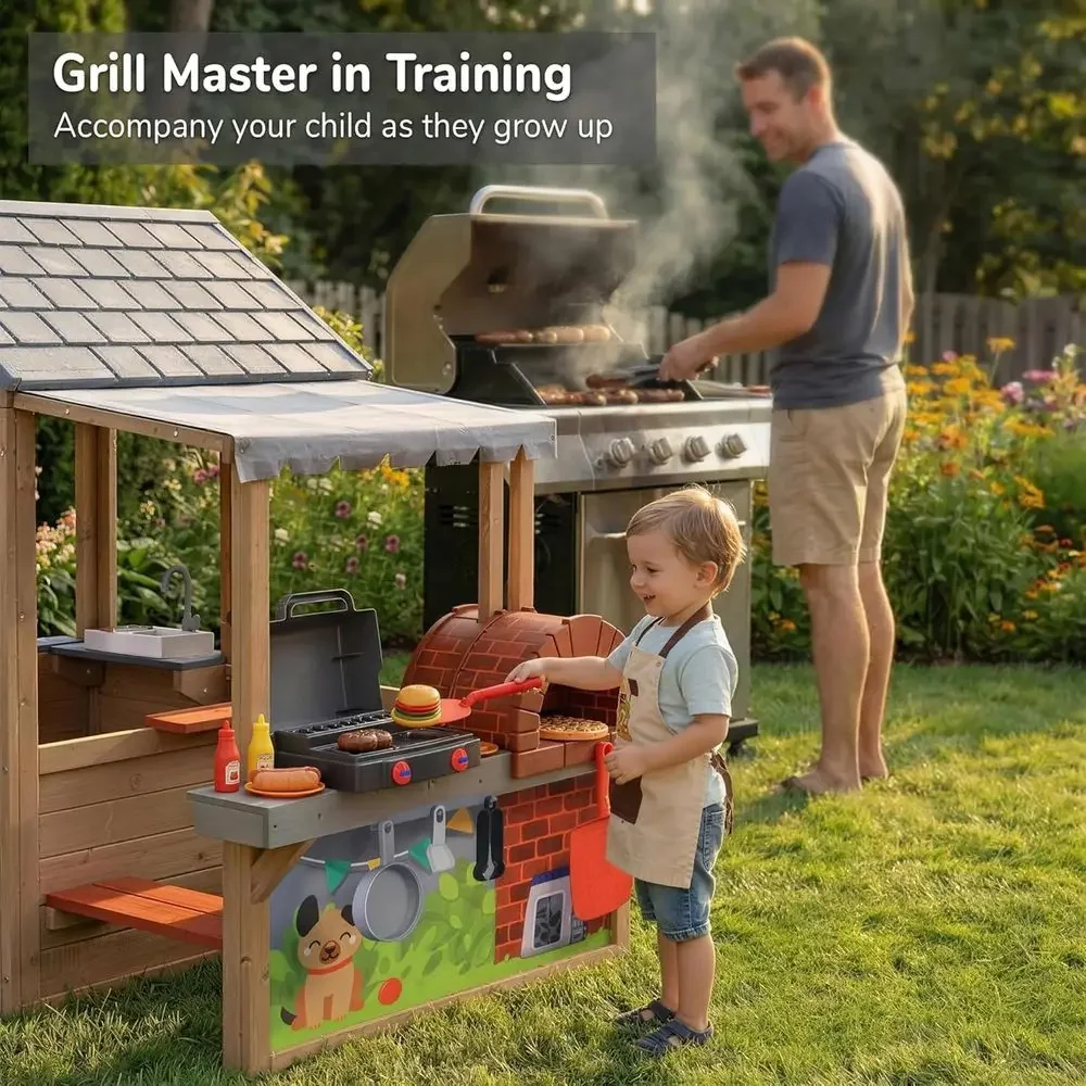 Детский деревянный игровой дом – обзор и цена Kids Outdoor Grill