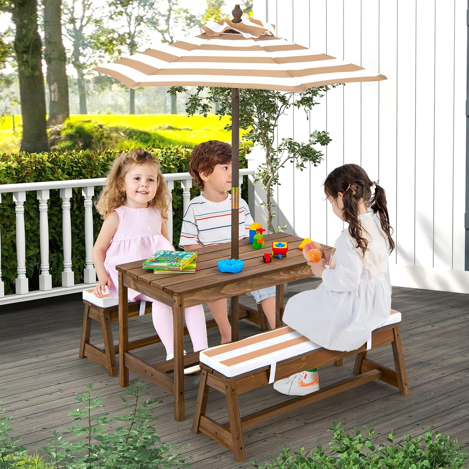 Деревянный детский столик для  – обзор и цена Kids Outdoor Umbrella For Table