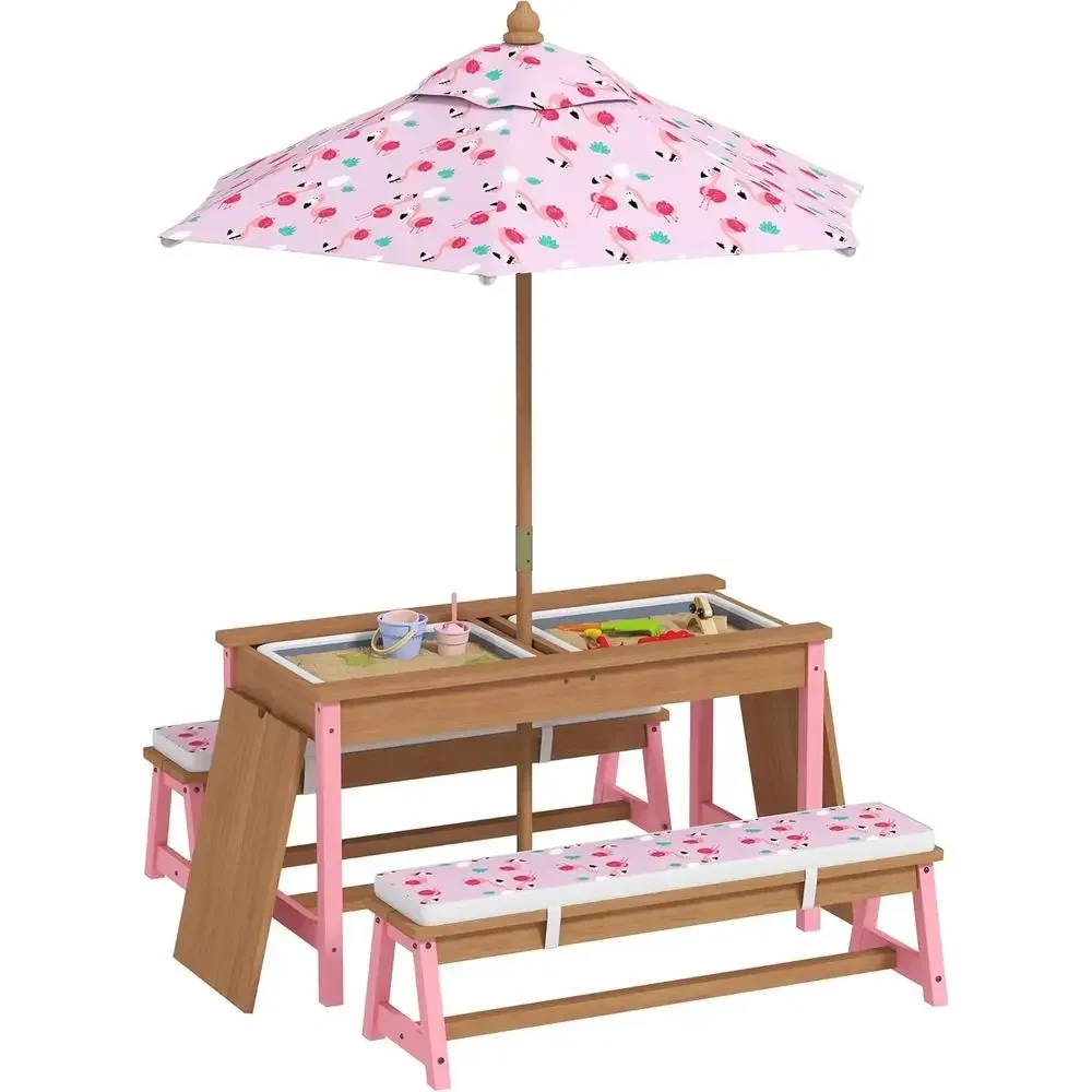 Деревянный набор для пикника с – обзор и цена Kids Outdoor Umbrella For Table