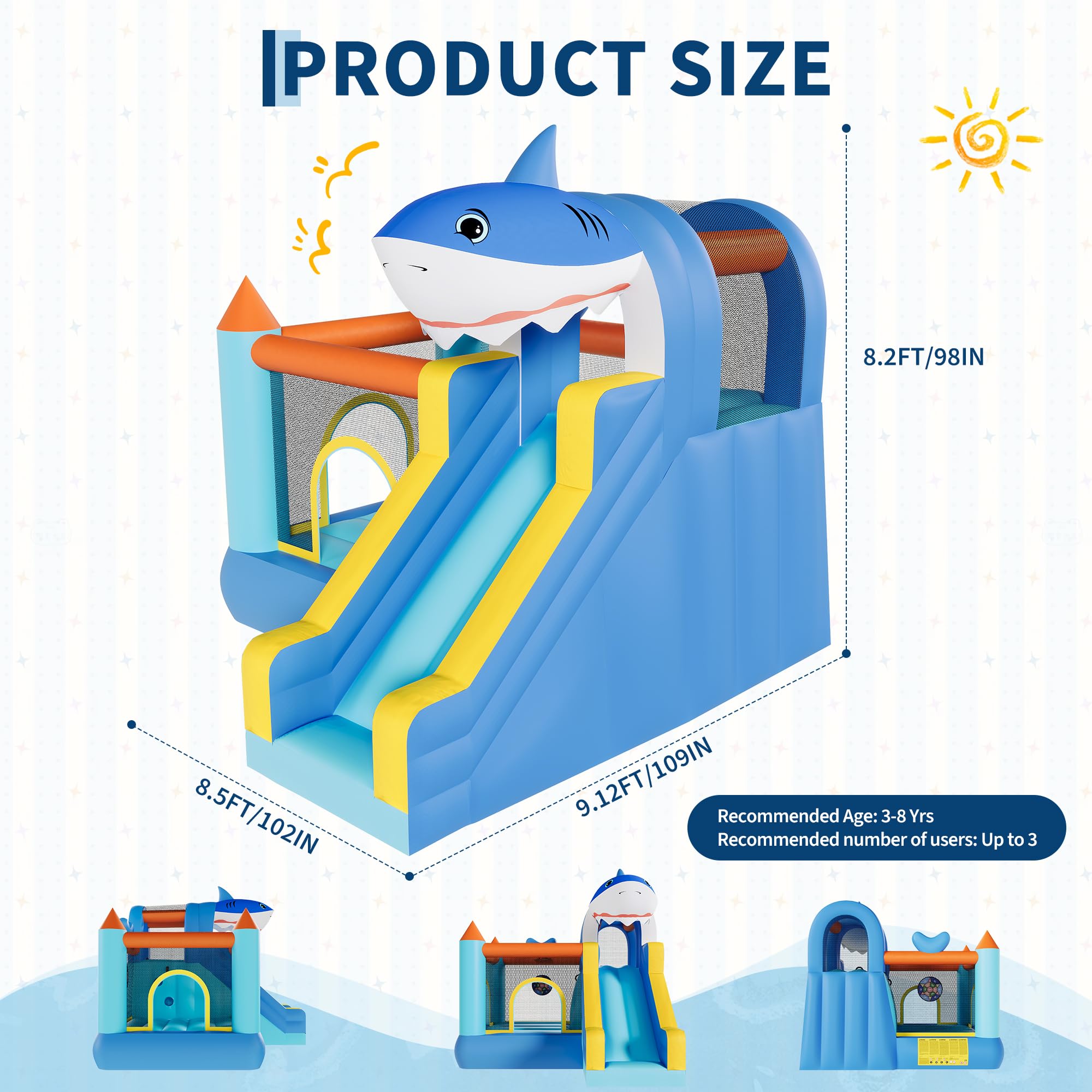 Надувной батут с горкой и вент – обзор и цена Kids Outdoor House Accessories